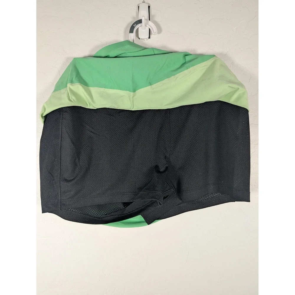 Title Nine Skort Womens Large Green Colorblock Athletic Activewear Pockets Lined